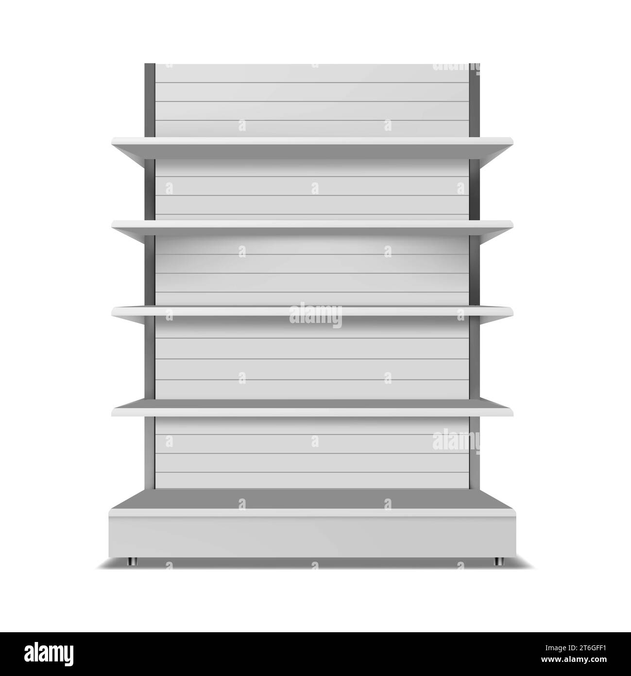 Gondola Display for Branding in Superstore, Blank Display Shelf Stand. #gondola #branding #supermarket #shelf #mock-up Stock Photo
