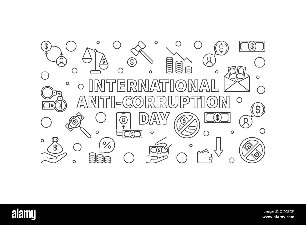 International AntiCorruption Day vector concept outline minimal