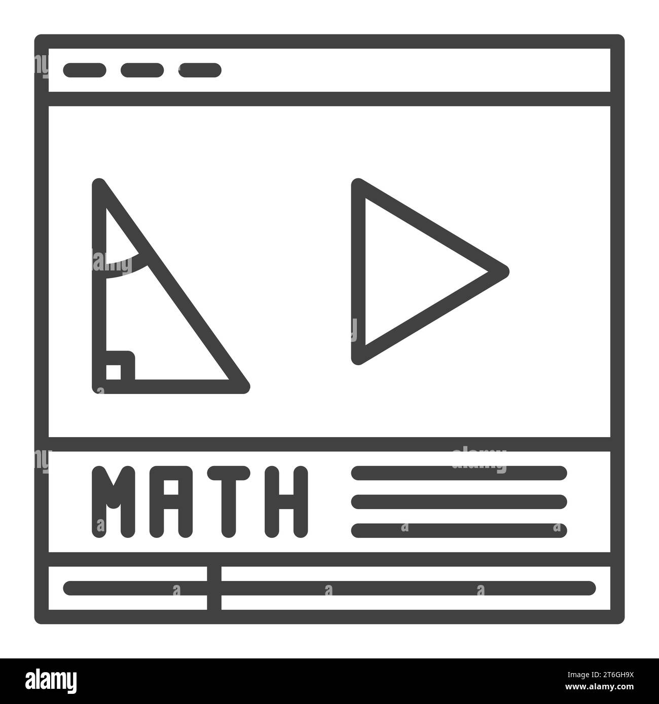 Math Online Video vector online class learning concept icon or symbol in outline style Stock