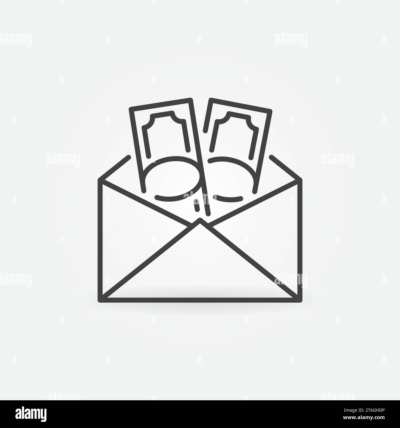 Envelope with Money vector Bribery concept linear icon or symbol Stock Vector