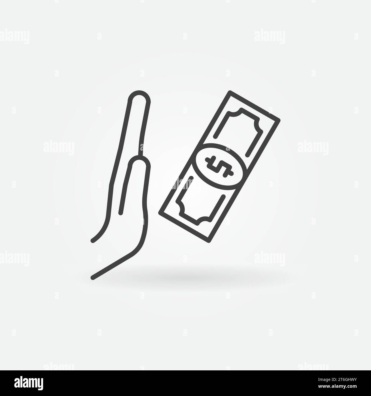 Hand No Sign with Money vector Anti Corruption concept icon or sign in