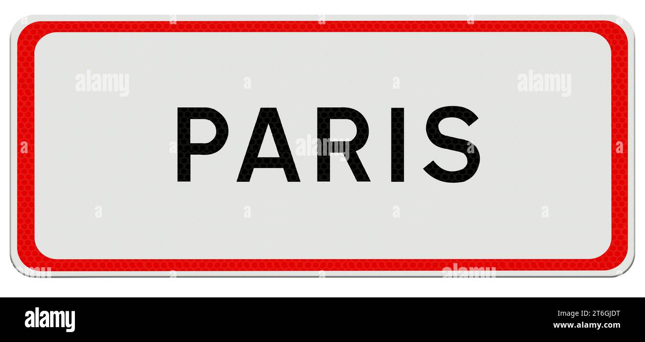 Digital composite. Road sign city name for the French city of Paris France, francais, ville, stads, francais, parijs Credit: Imago/Alamy Live News Stock Photo