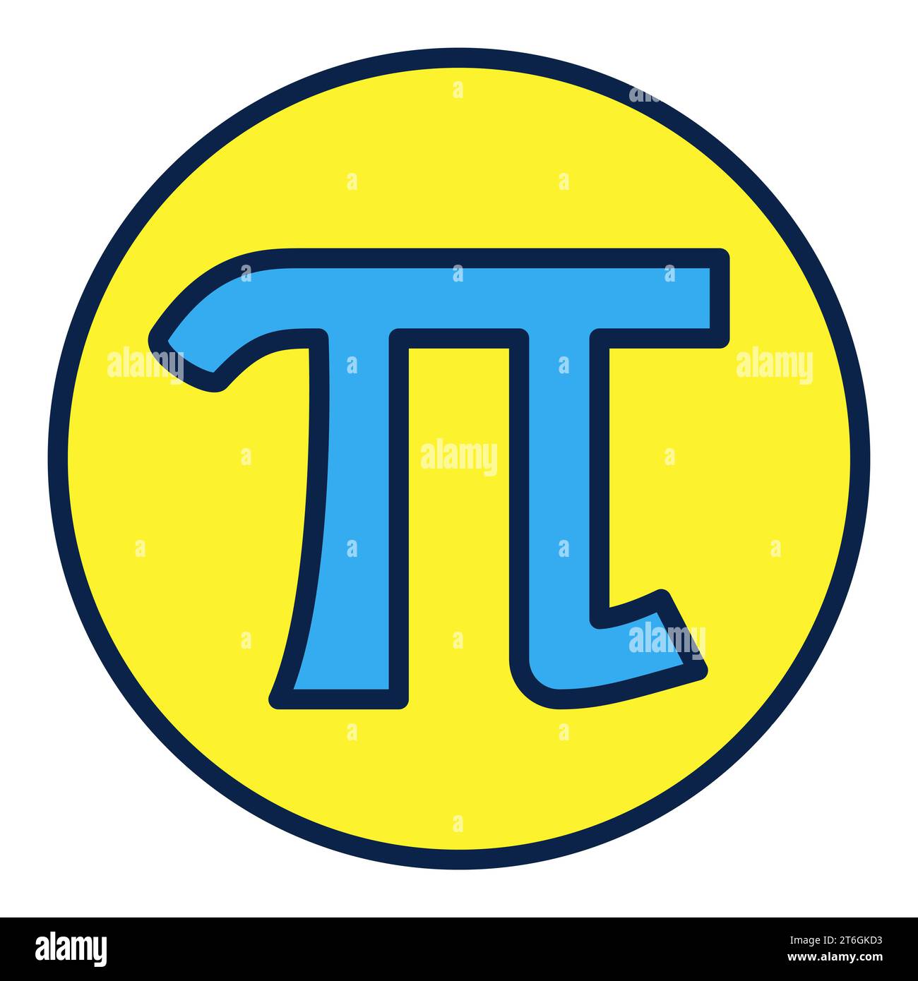 Pi Sign in circle vector concept colored icon or design element Stock