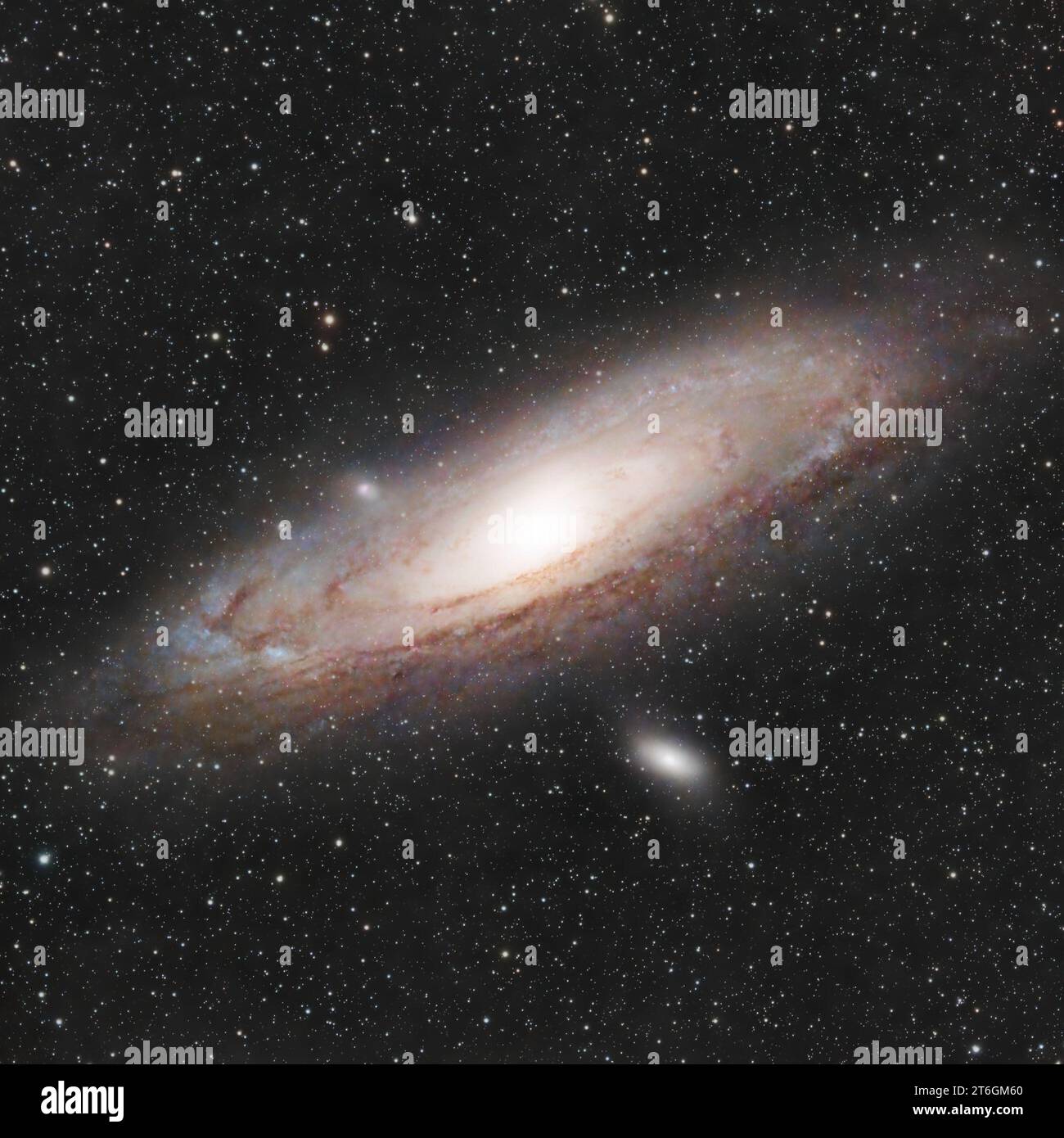 The Andromeda Galaxy, also known as Messier 31, M31, and NGC 224, taken with my Canon 700D, SkyWatcher EvoGuide ED50, Star Adventurer from Cyprus Stock Photo