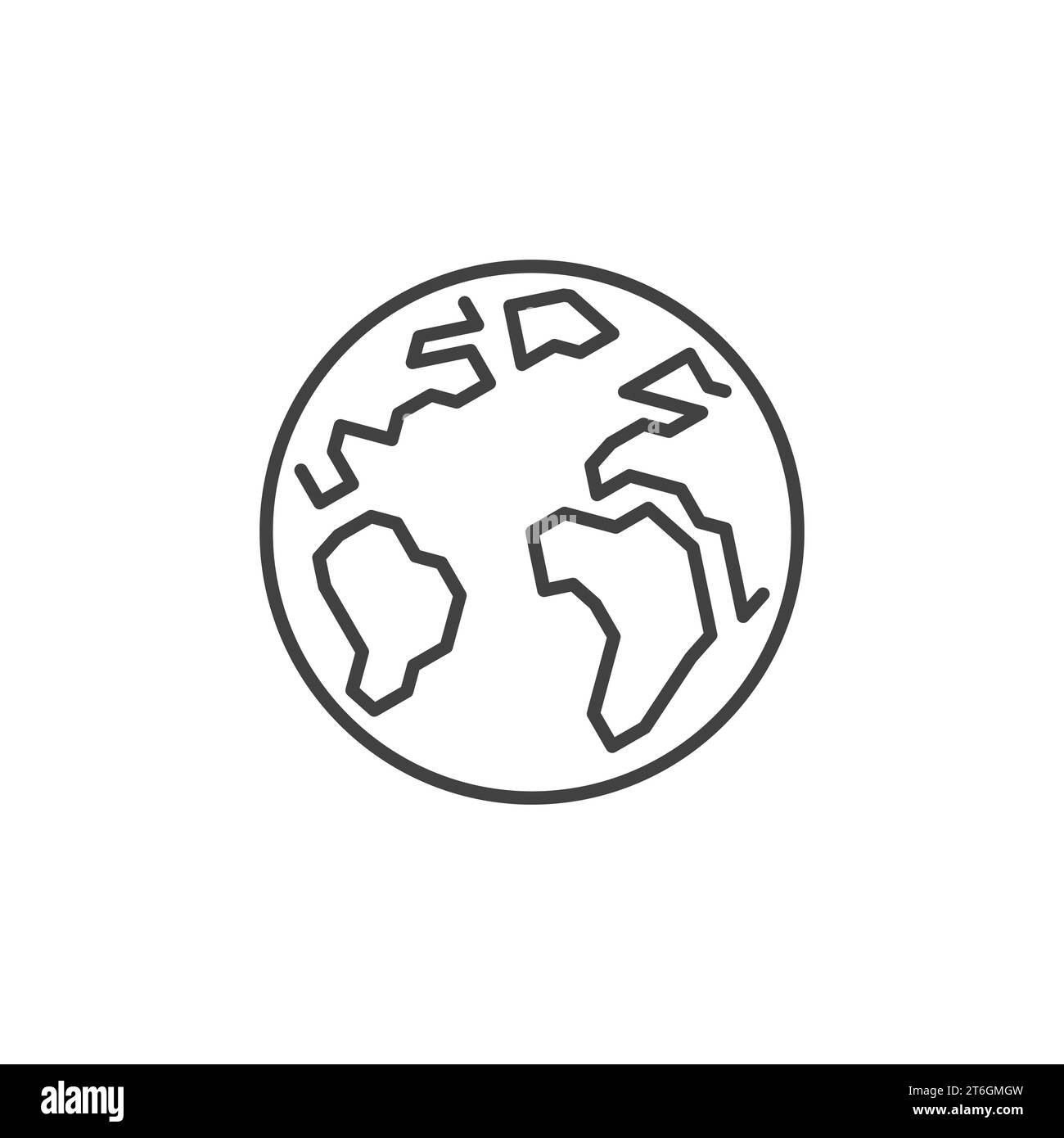 Earth Globe vector concept thin line icon or symbol Stock Vector Image ...