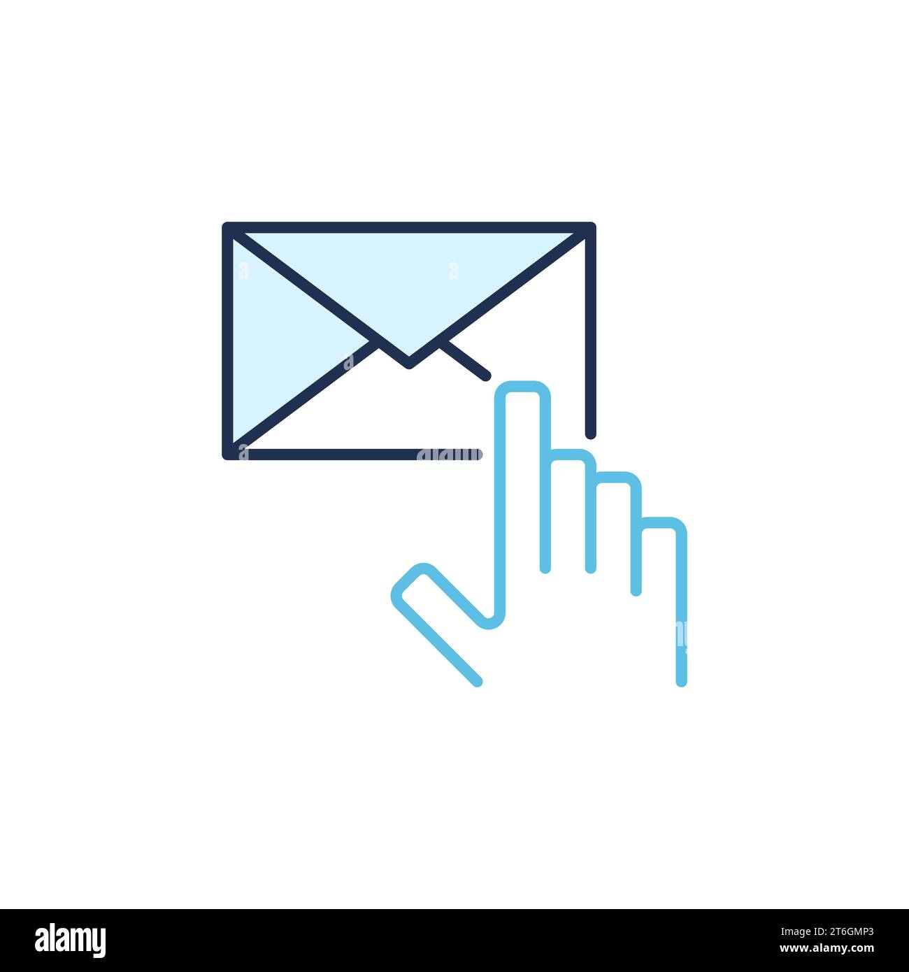 Hand pointing on Envelope vector Email concept colored icon or symbol Stock Vector