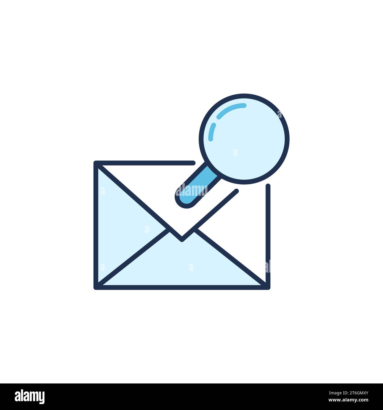 Magnifier with Envelope vector Email Message Search concept colored icon or design element Stock Vector