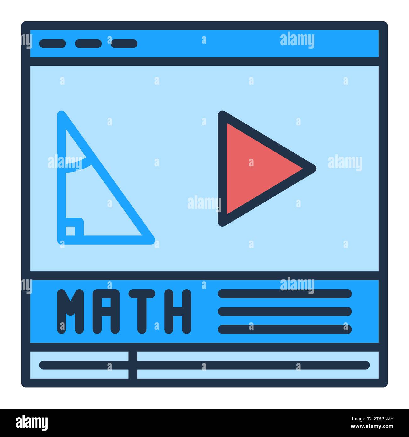 Math Online Video vector Mathematics Science learning concept modern colored icon or sign Stock Vector