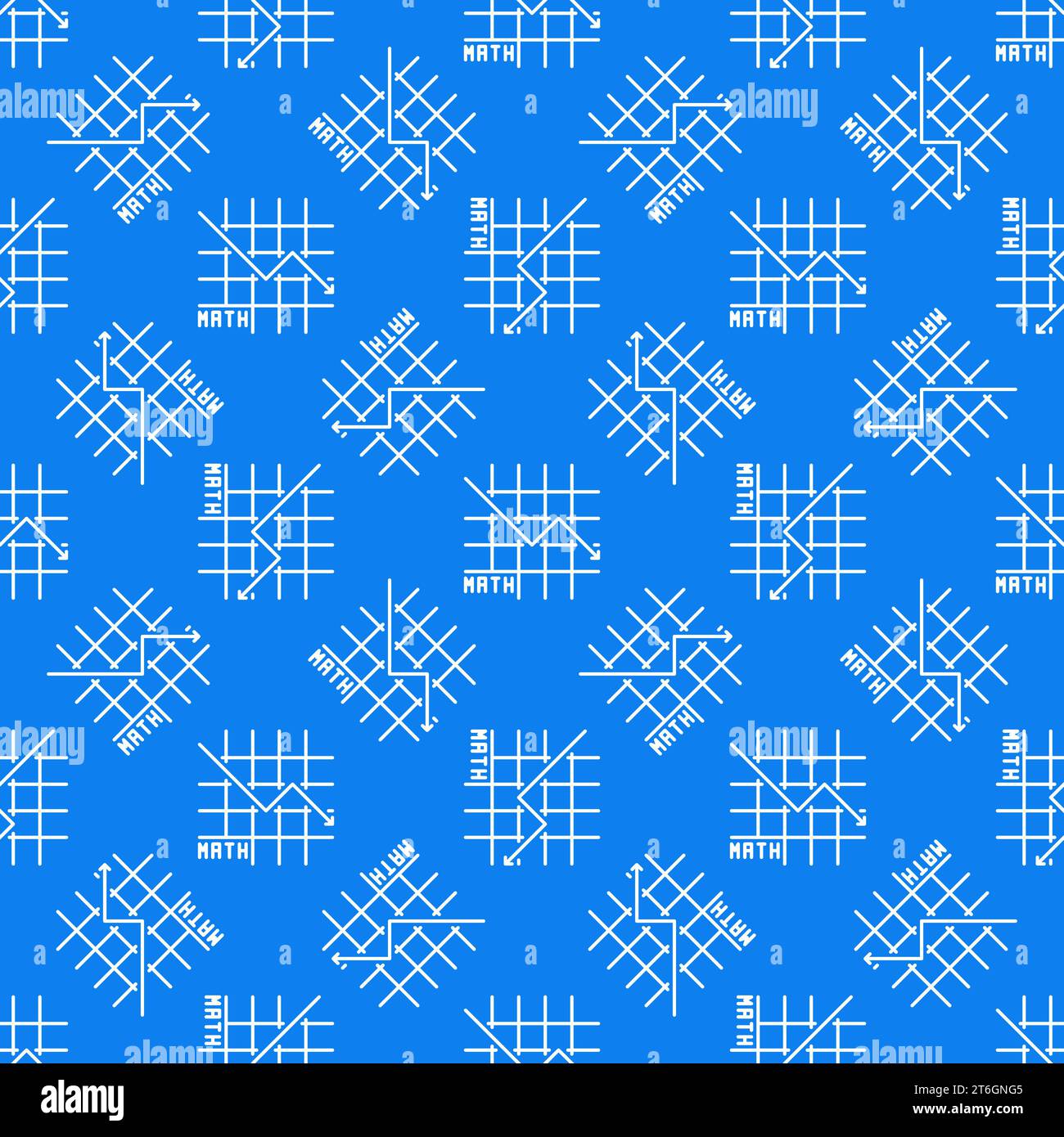 Math Graph vector Science concept blue linear seamless pattern Stock Vector
