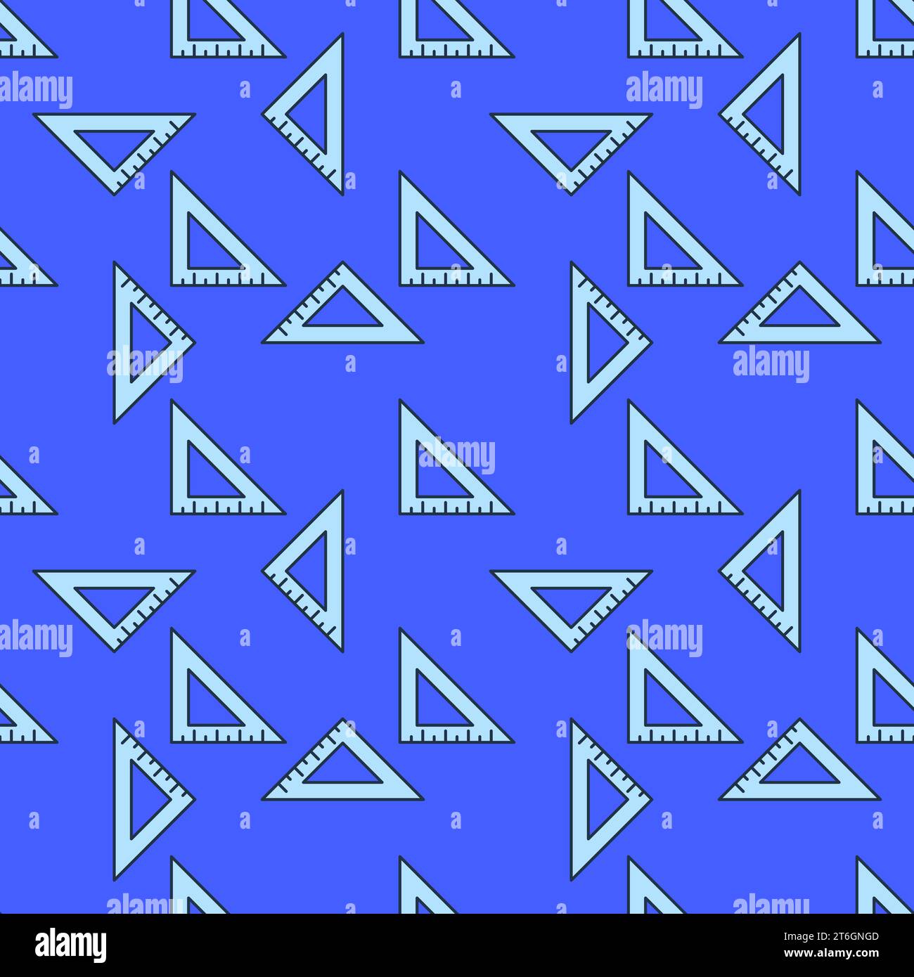 Triangle Ruler vector concept blue simple seamless pattern Stock Vector