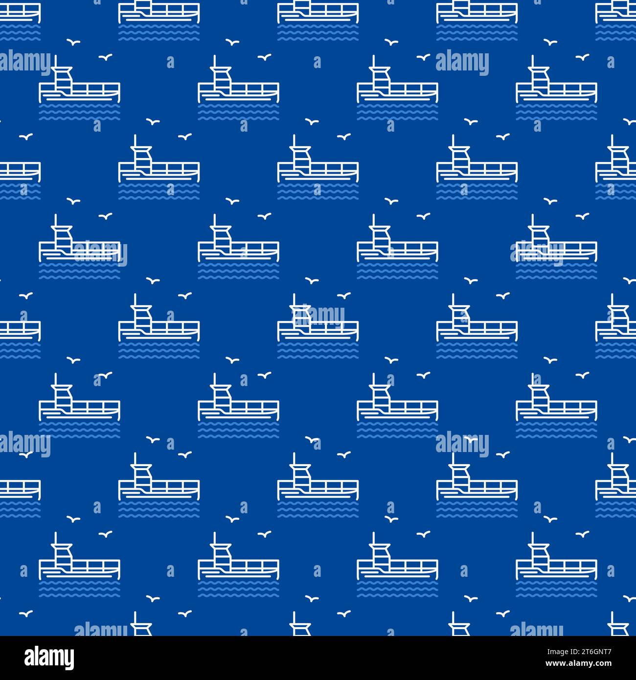Shipping Company Pattern Cargo Ship with Containers vector Delivery concept seamless pattern in ...
