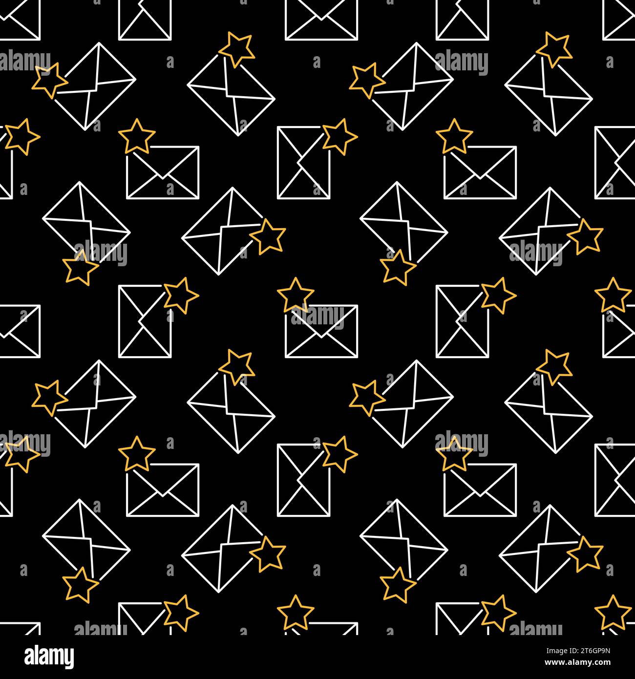Envelope with Star vector Email Favorite concept thin line dark ...