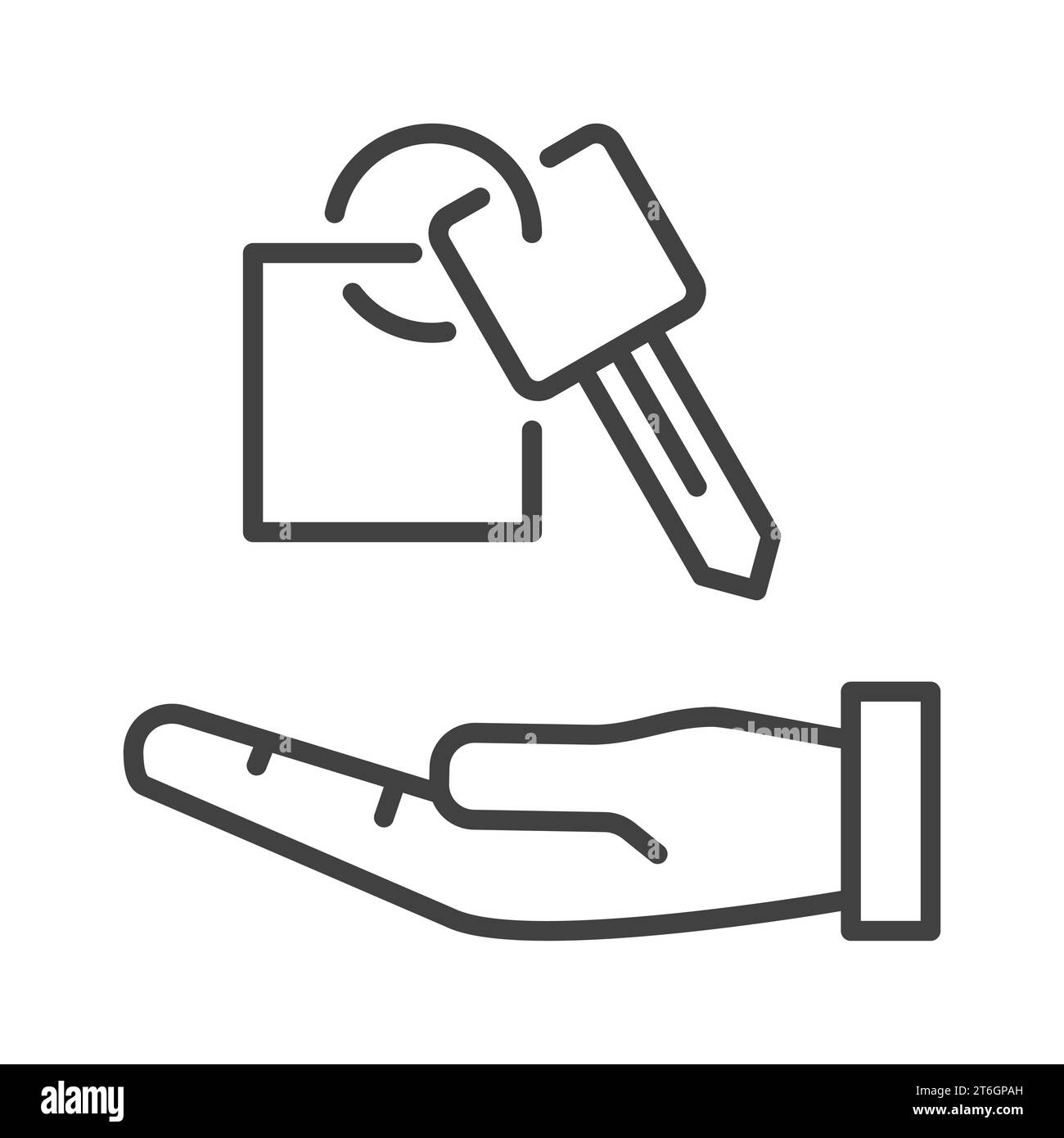 Hand with Car Key vector Car Rental concept icon or symbol in outline