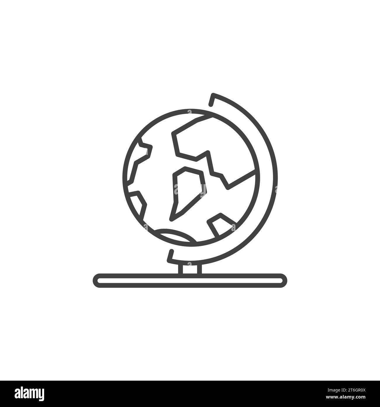 Earth Globe on Stand vector concept linear simple icon or symbol Stock ...