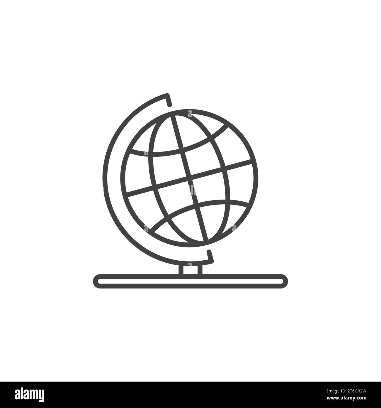 Globe on Stand vector concept linear icon or symbol Stock Vector Image ...