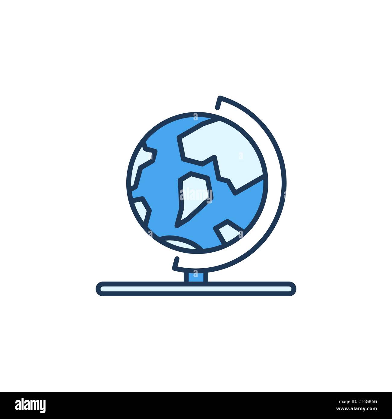 Vector Earth Globe on Stand concept colored simple icon or logo element ...