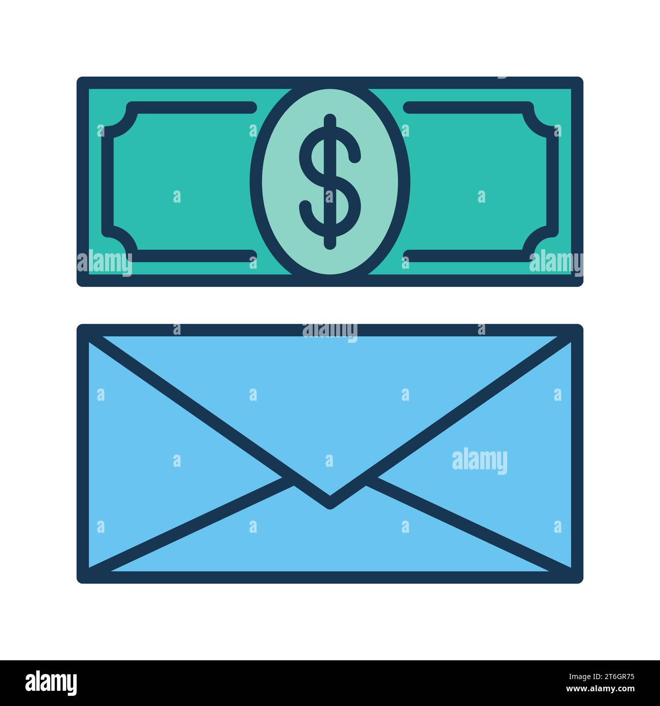 Envelope and Dollar Banknote vector Corruption concept colored icon or design element Stock Vector