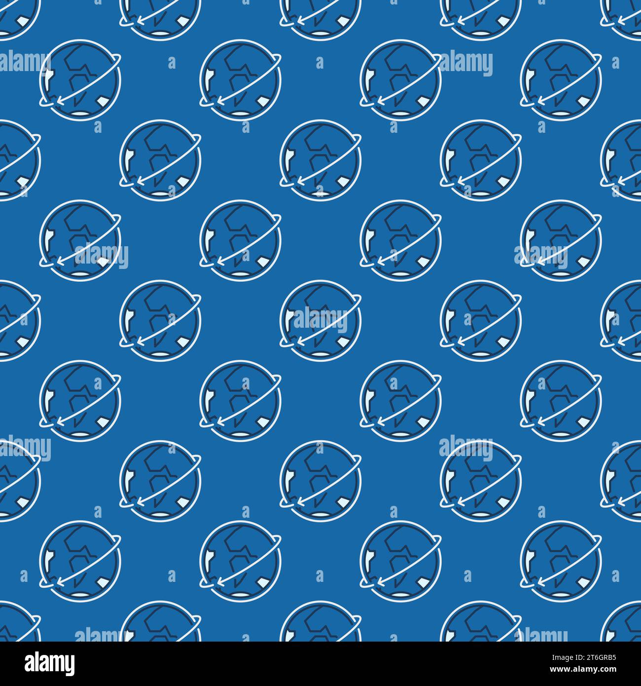 Earth with Arrow Around vector concept colored seamless pattern Stock Vector