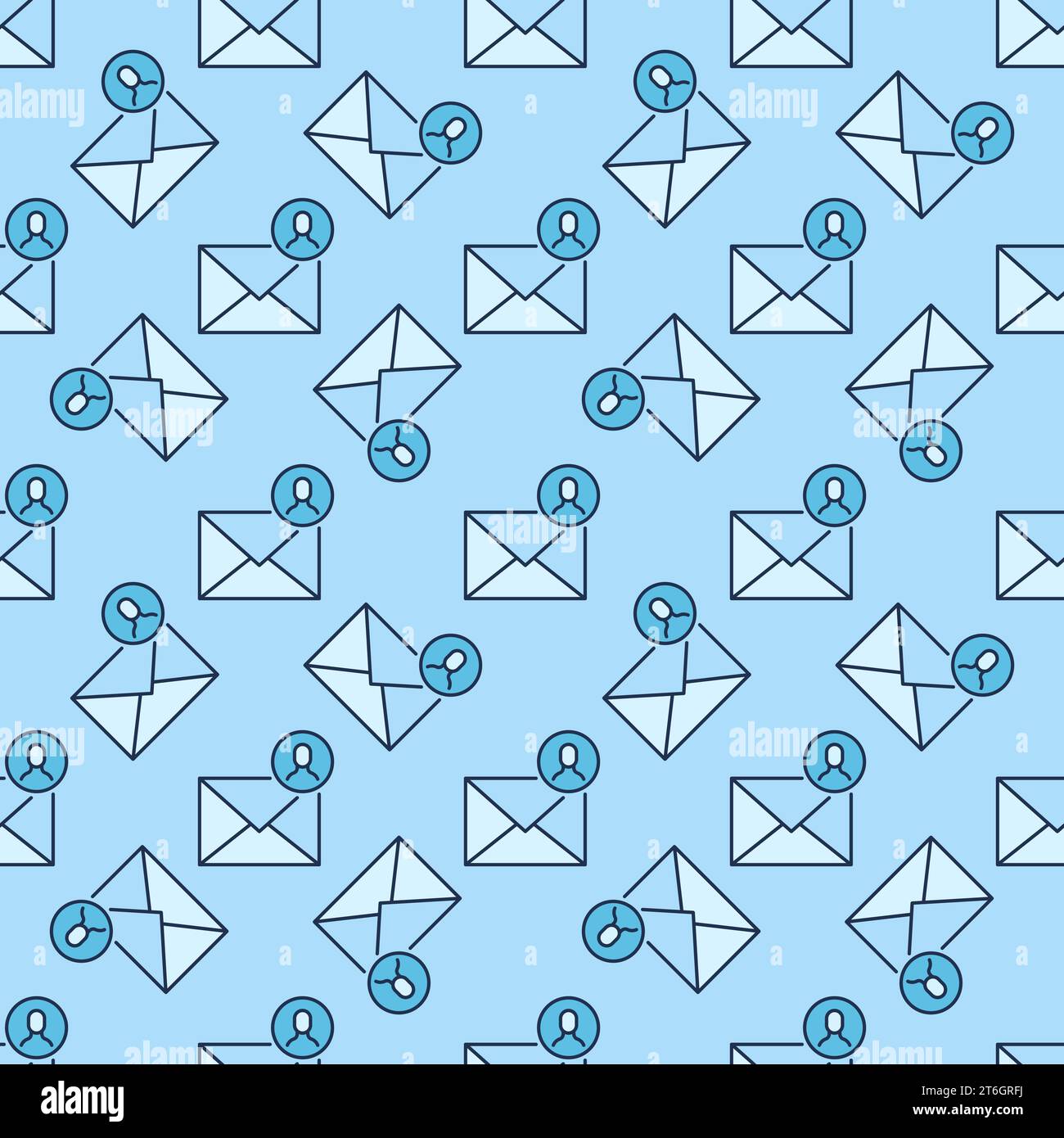 Circle with Man and Envelope vector Email concept colored seamless ...
