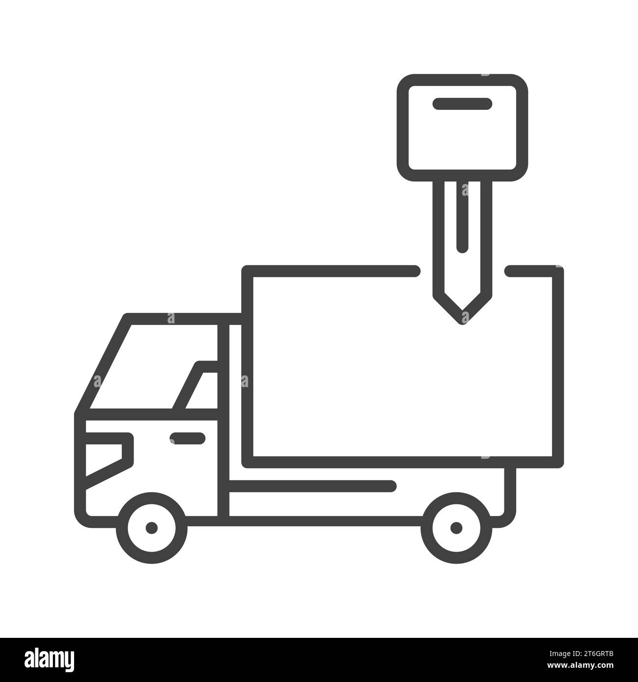 Truck Rental vector Freight Transport Hire concept icon or symbol in thin line style Stock Vector