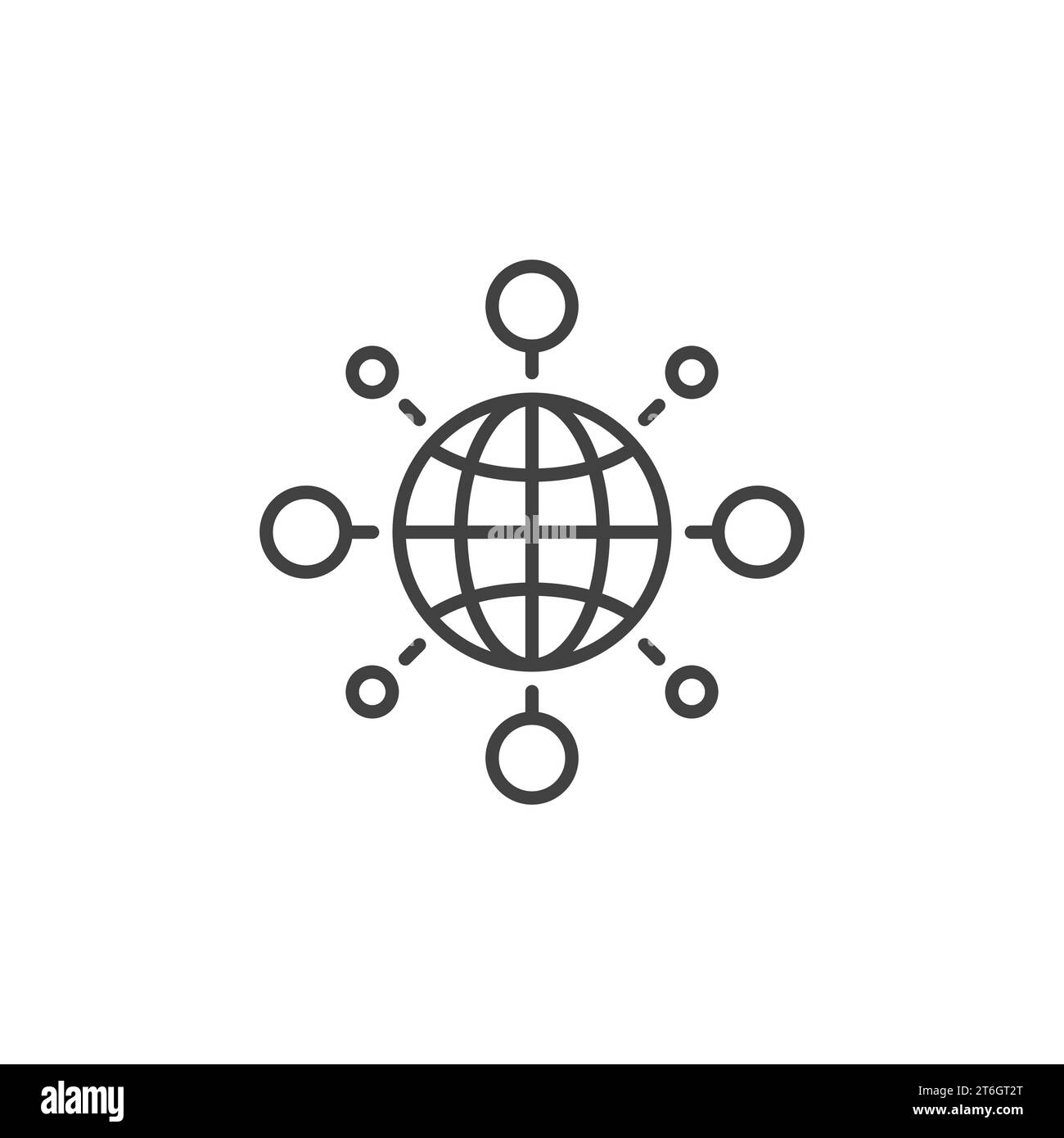 Globe with Circles vector concept linear icon or symbol Stock Vector ...