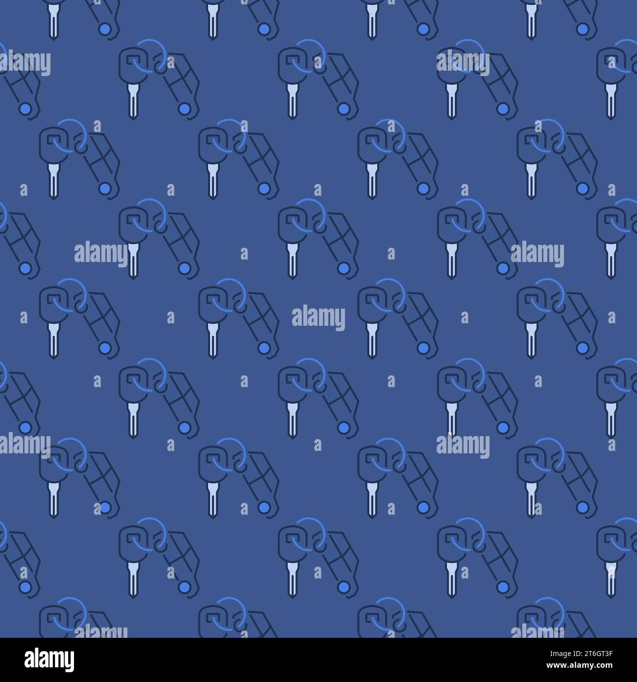 Keychain and Car Key vector Rental concept blue seamless pattern Stock Vector