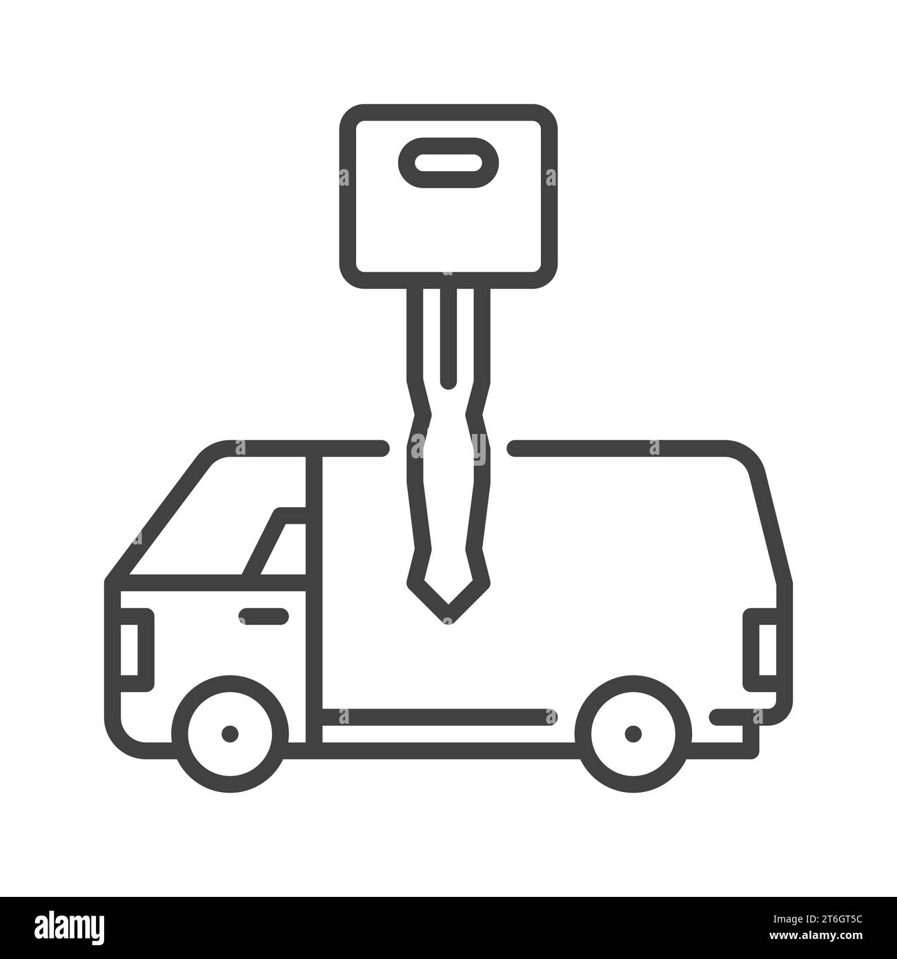 Van Rental vector Hire concept outline icon or symbol Stock Vector