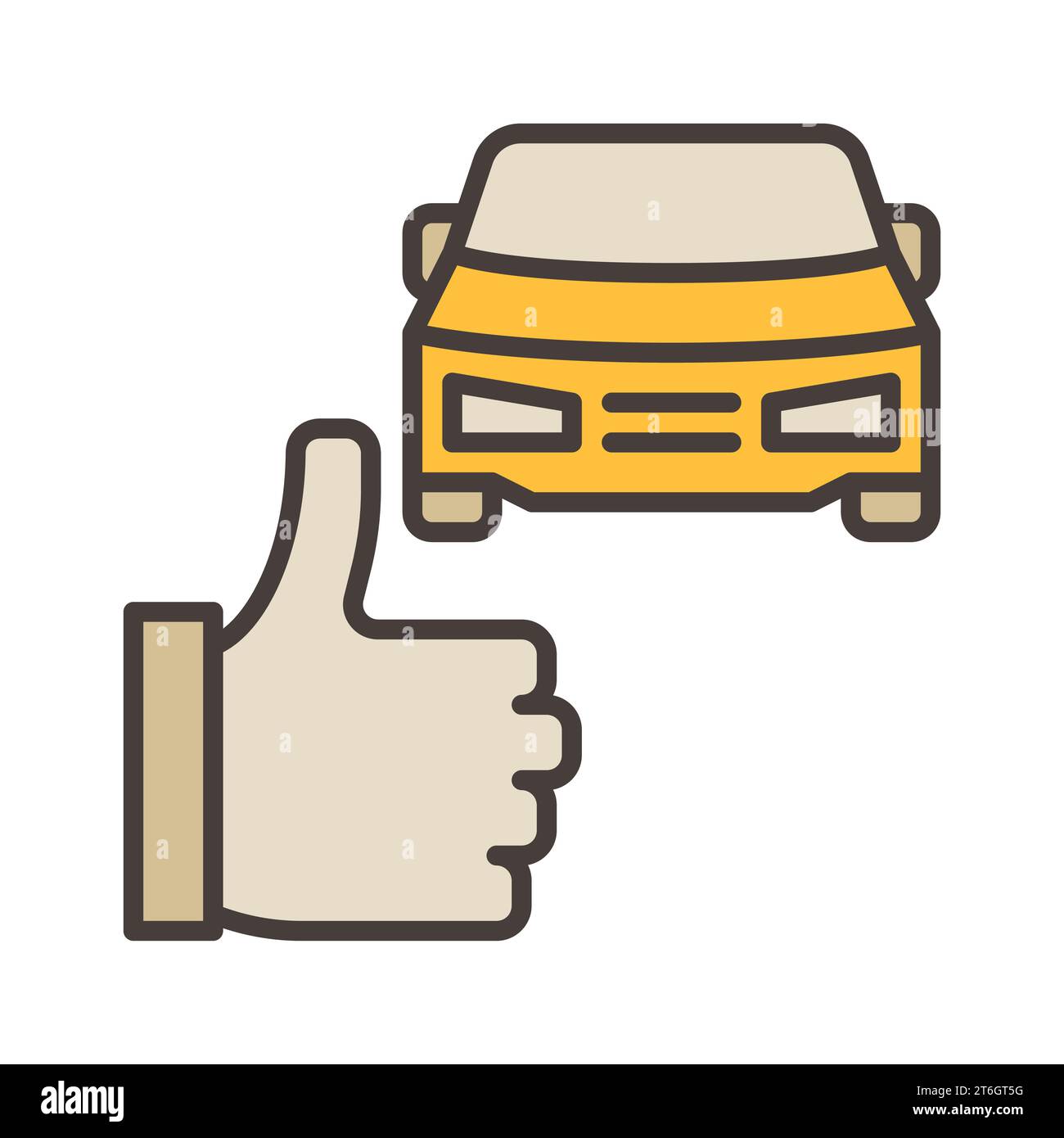 Car and Thumbs Up vector Carsharing concept colored icon or design element Stock Vector