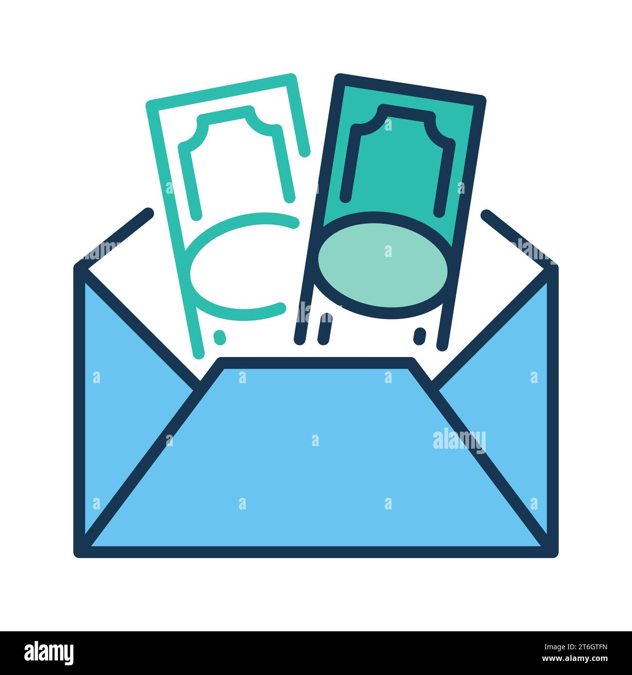 Cash in Opened Envelope vector Money concept colored icon or design element Stock Vector