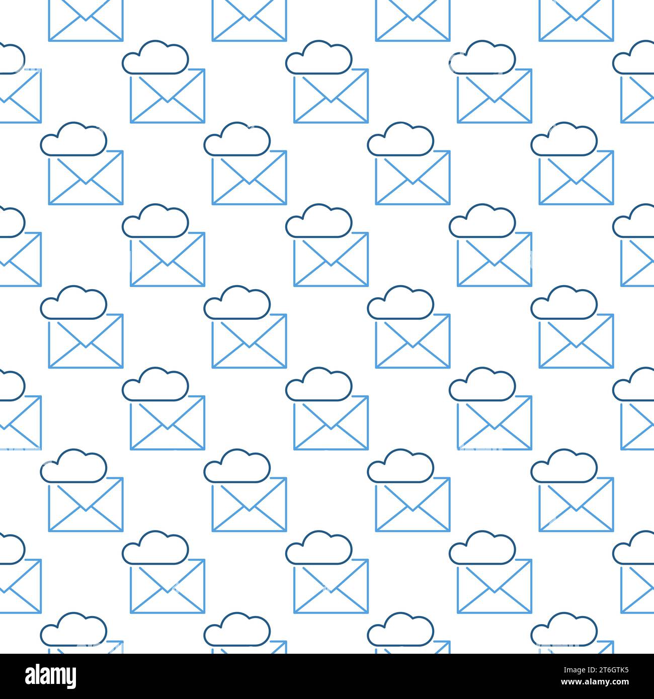 Cloud with Envelope vector Online Email concept thin line seamless pattern Stock Vector