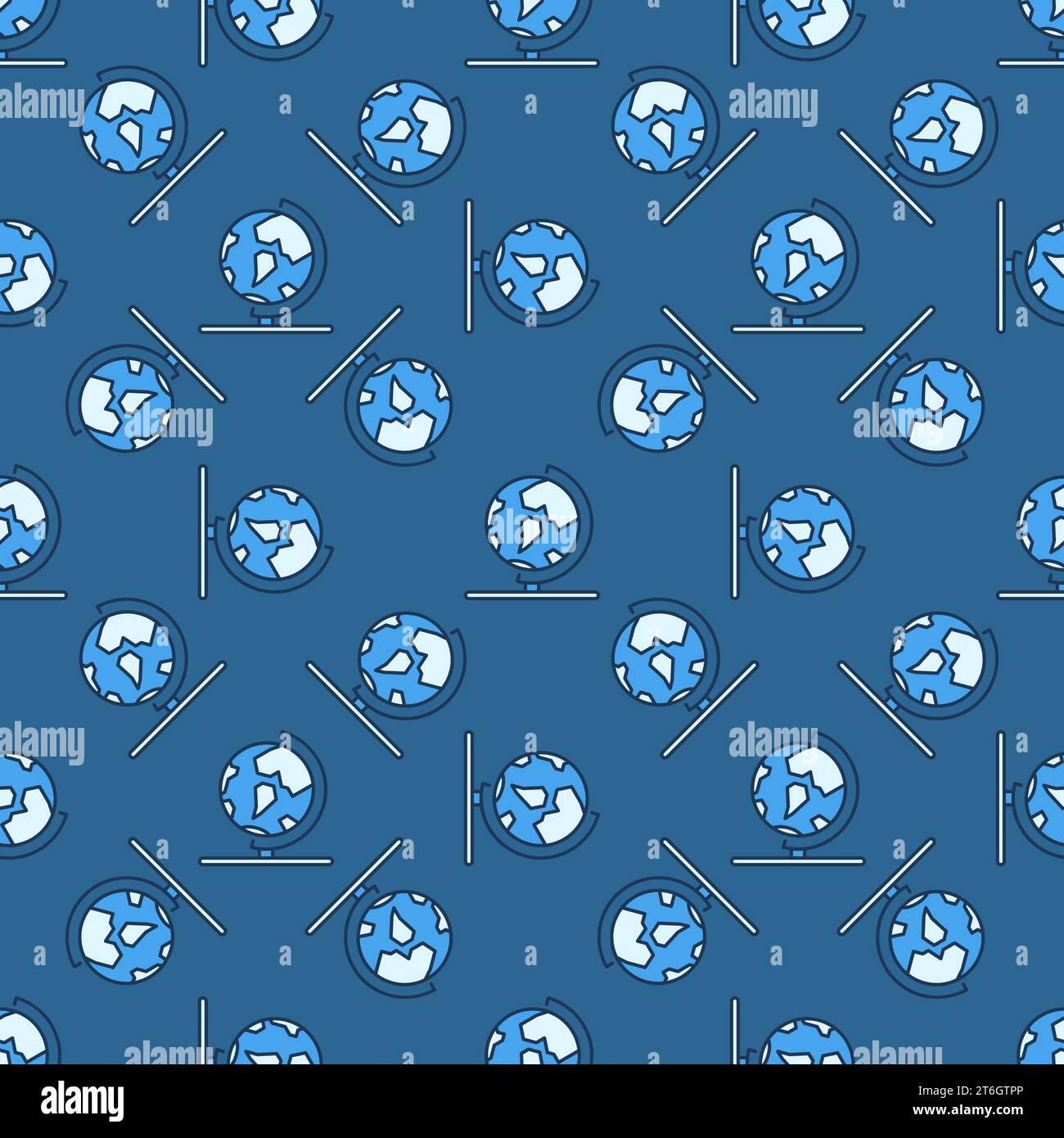 Vector Earth Globe on Stand concept colored simple seamless pattern ...