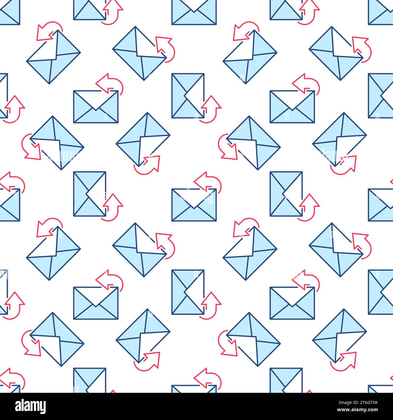 Reply to E-mail Message vector concept colored seamless pattern Stock Vector