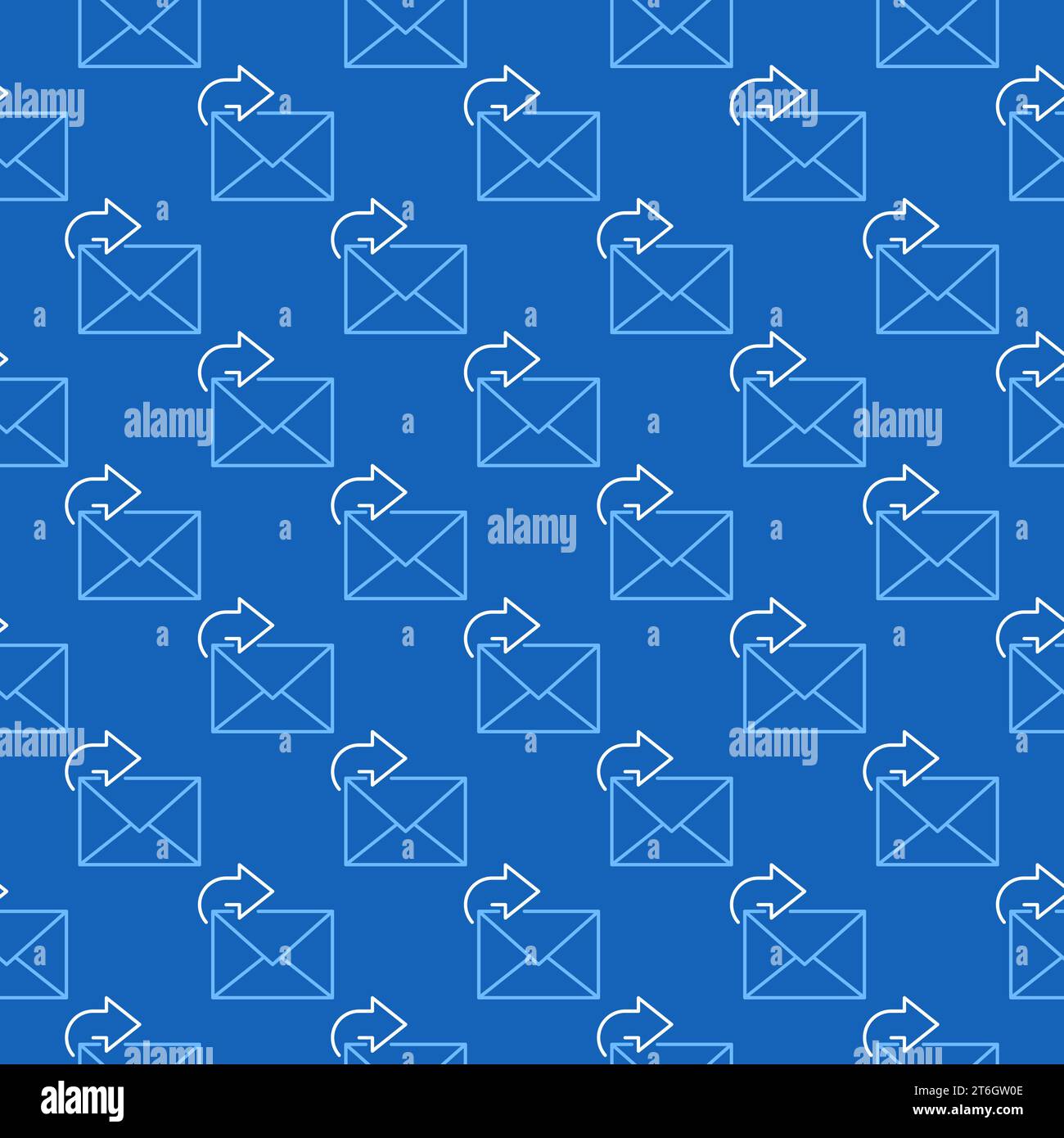 Reply to Email Message concept blue thin line seamless pattern Stock Vector