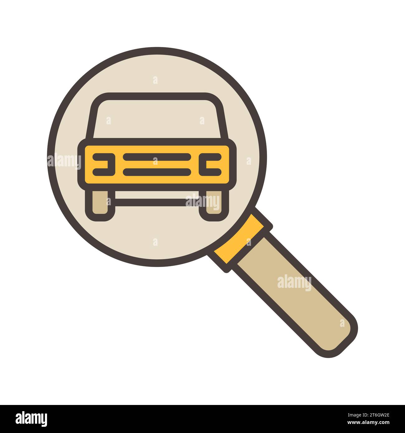 Car Sharing Search vector Magnifier with Auto concept colored icon or sign Stock Vector
