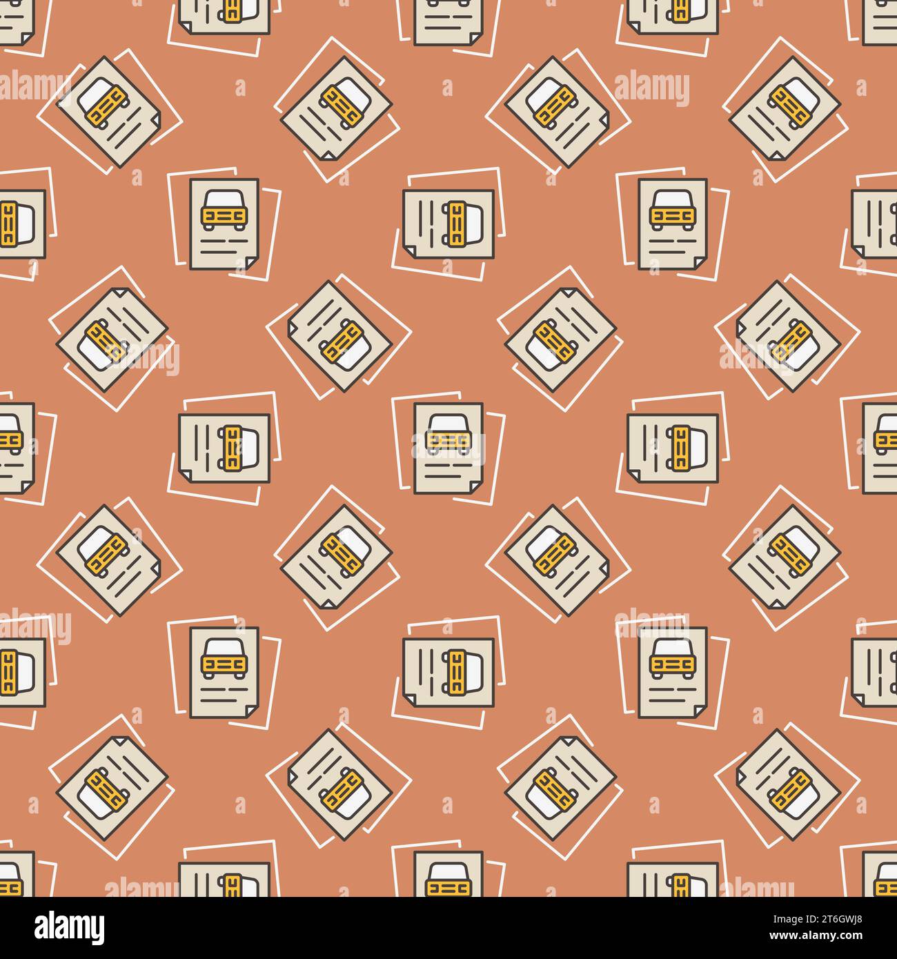 Car Sharing Documents vector concept colored seamless pattern Stock Vector