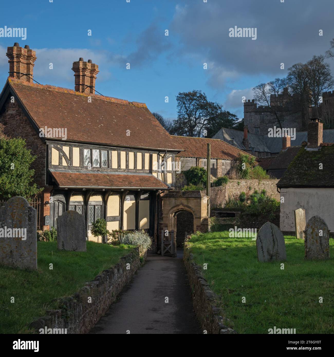 View across the Church of St George churchyard towards some old ...