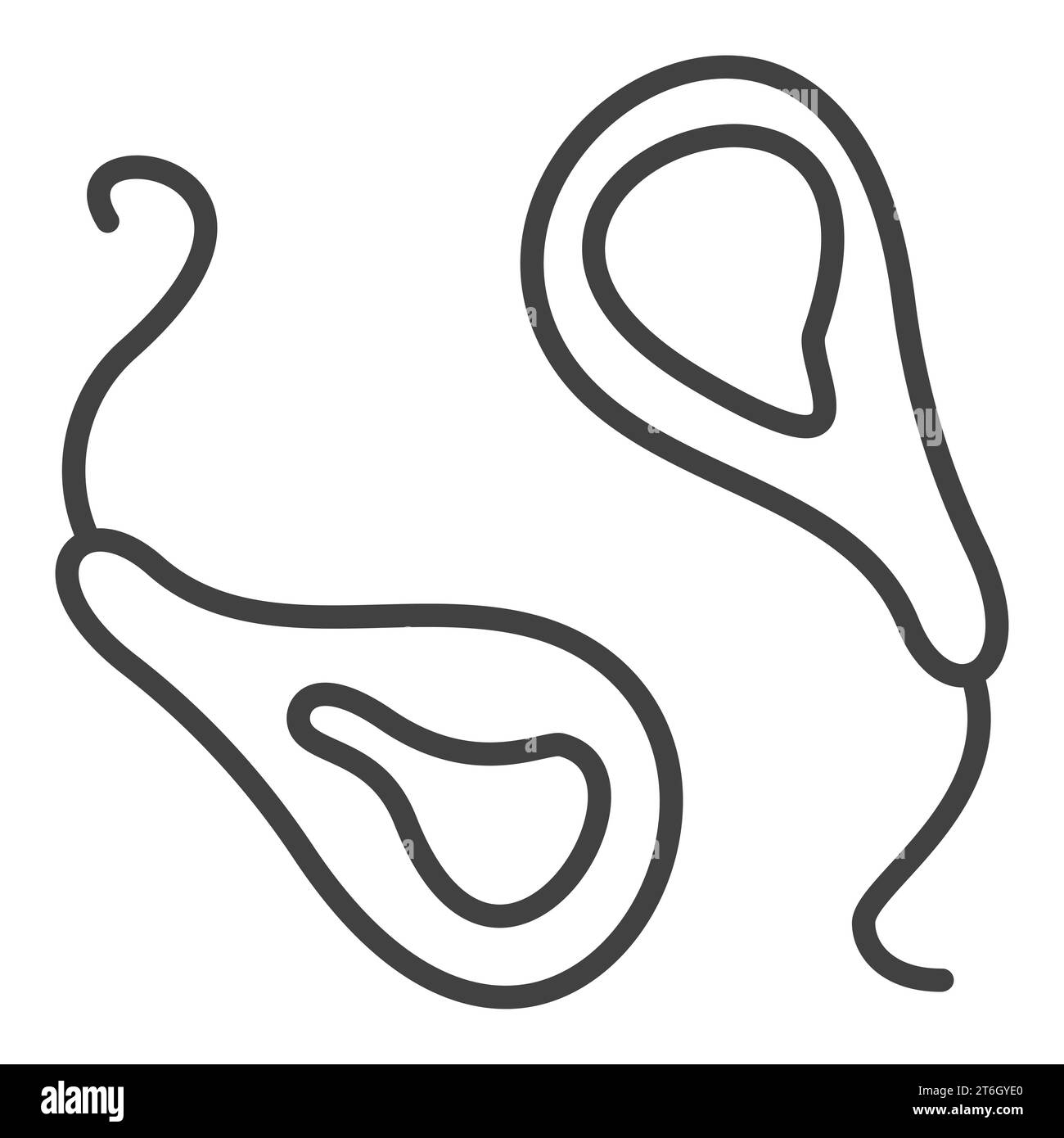 Prokaryote Pair vector concept outline icon or design element Stock Vector
