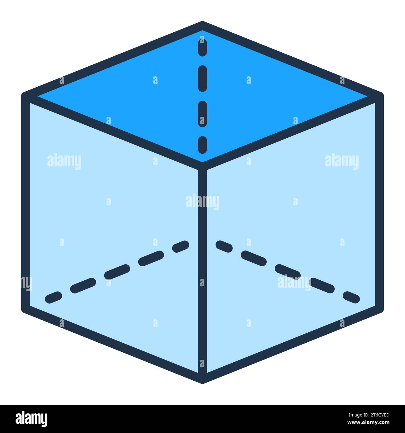 Mathematics Cube vector concept colored icon or logo element Stock Vector