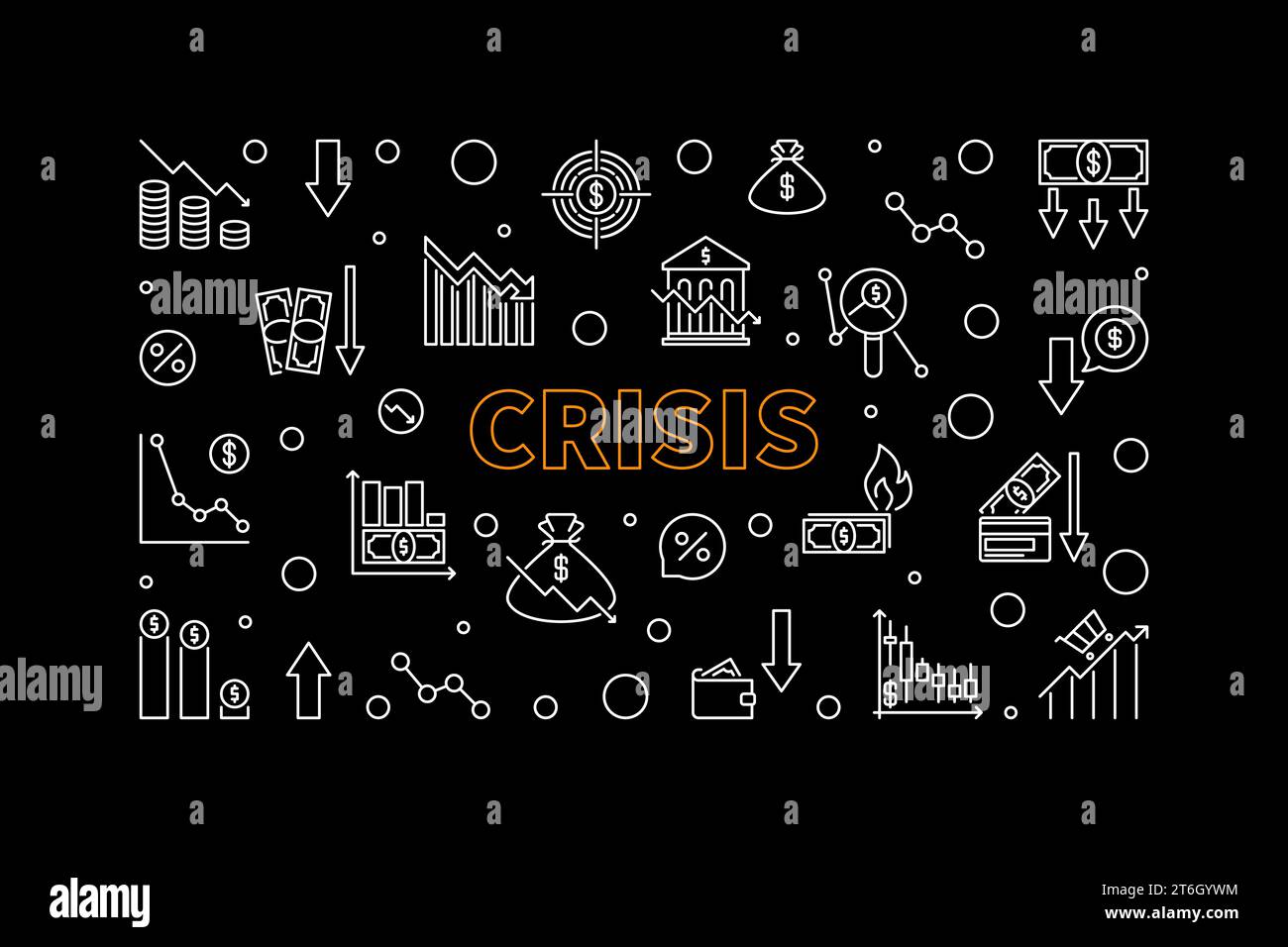 Crisis vector concept horizontal banner. Economy Recession and Business ...