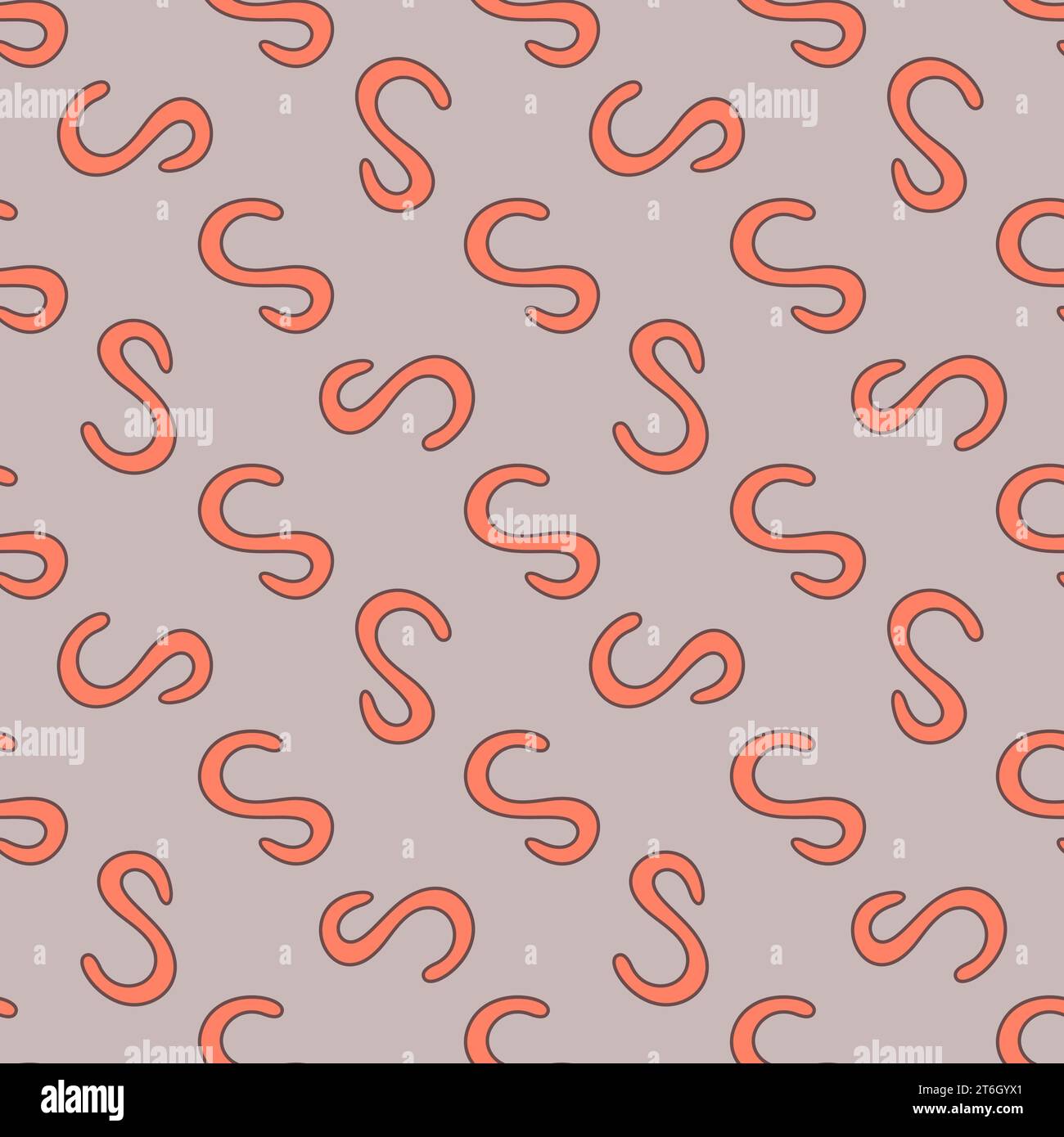 Spirilla Spiral Bacterium vector Science concept red creative seamless pattern Stock Vector