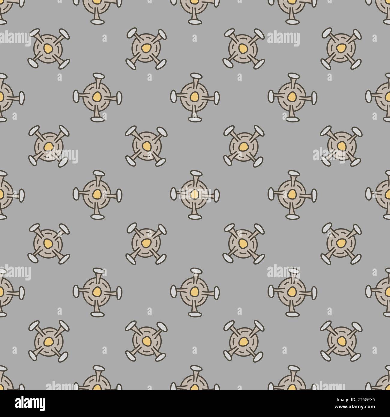 Microbe Bio Engineering vector concept colored seamless pattern Stock ...