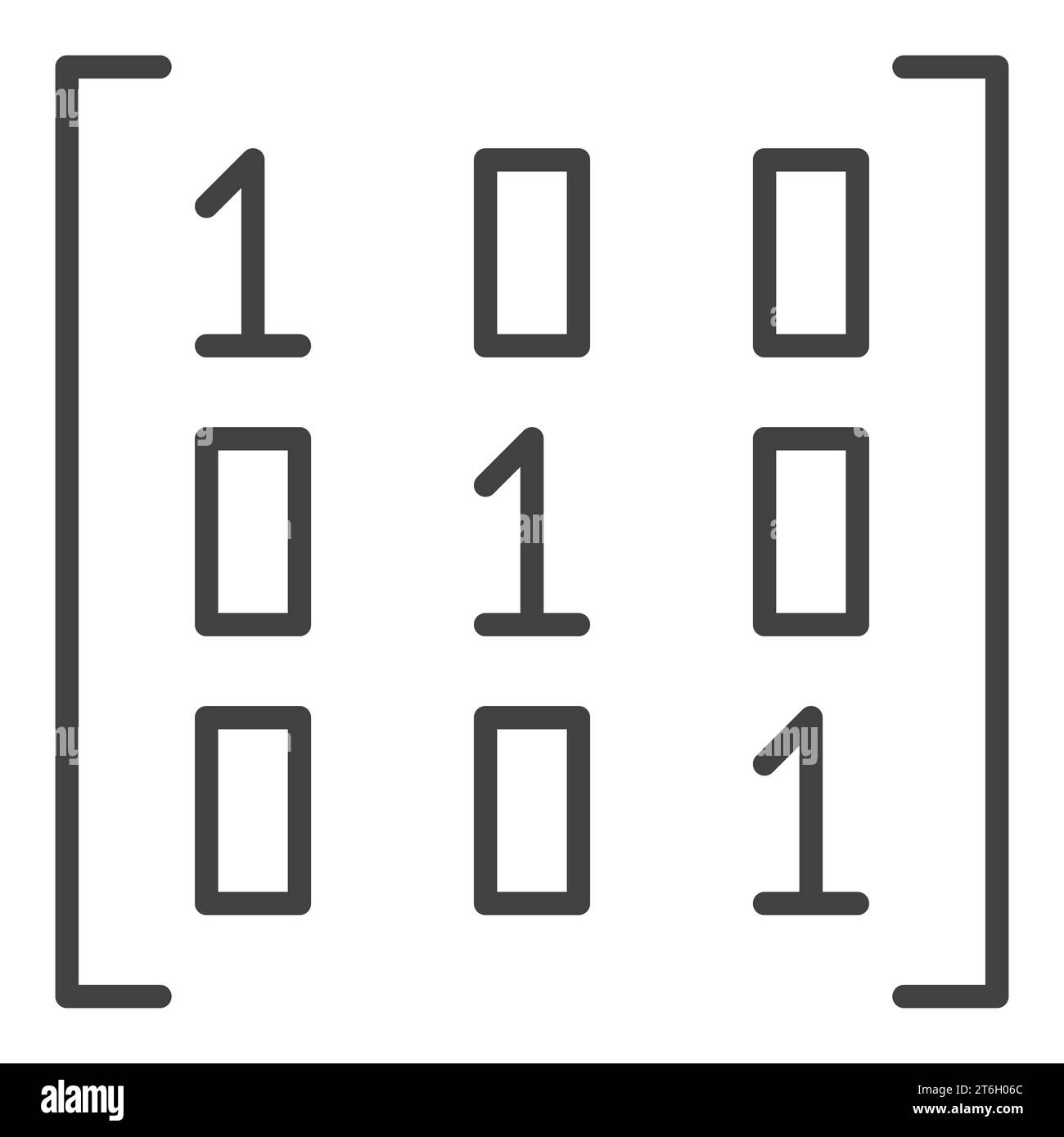 Mathematics Matrix vector concept thin line icon or symbol Stock Vector ...