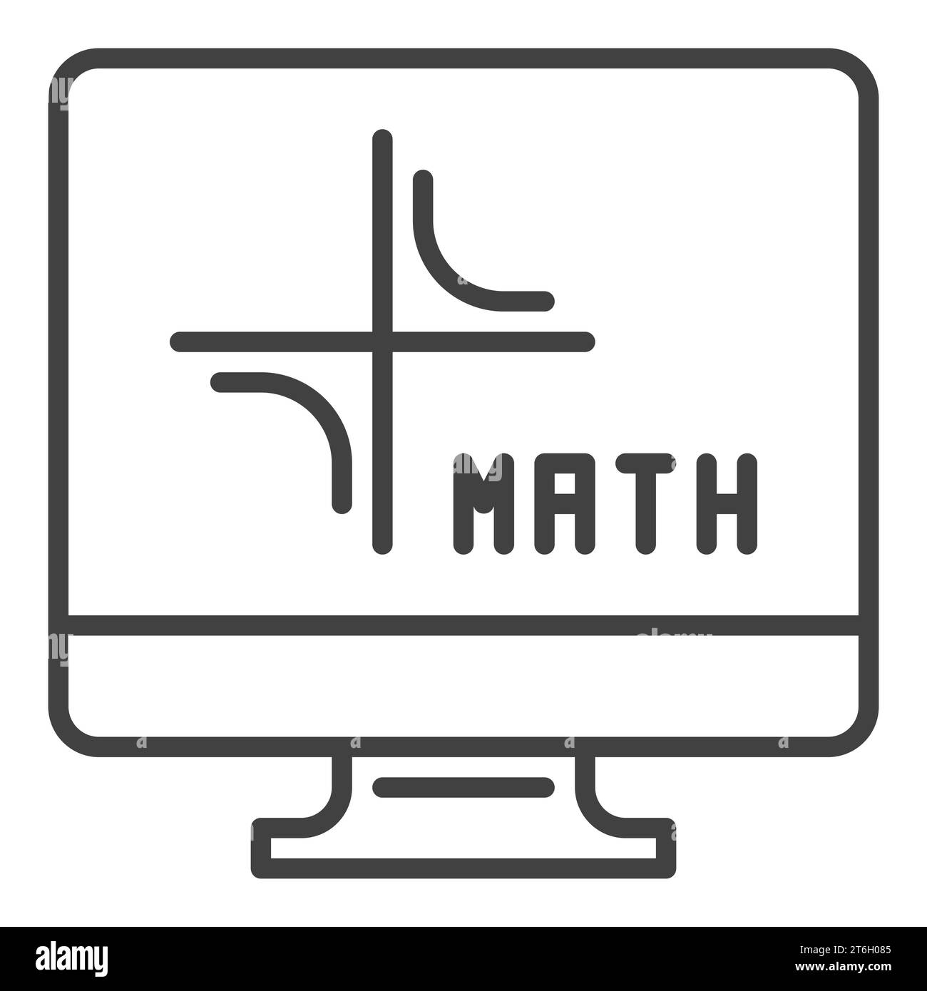 Mathematics Computer vector Math PC concept icon or sign in thin line ...