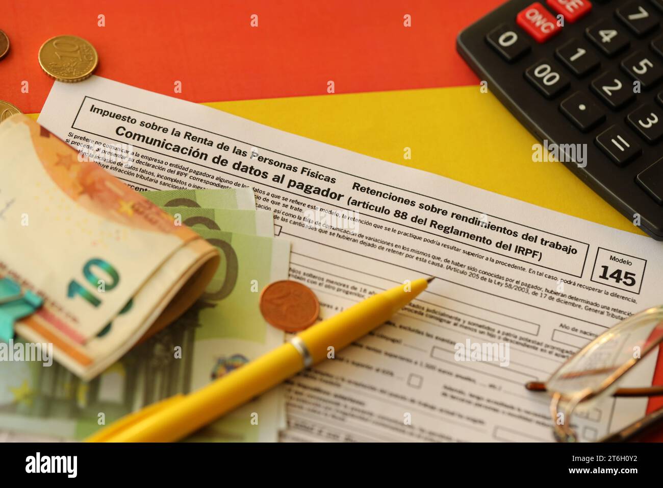 Modelo 145 spanish tax form dedicated to personal tax IRPF for