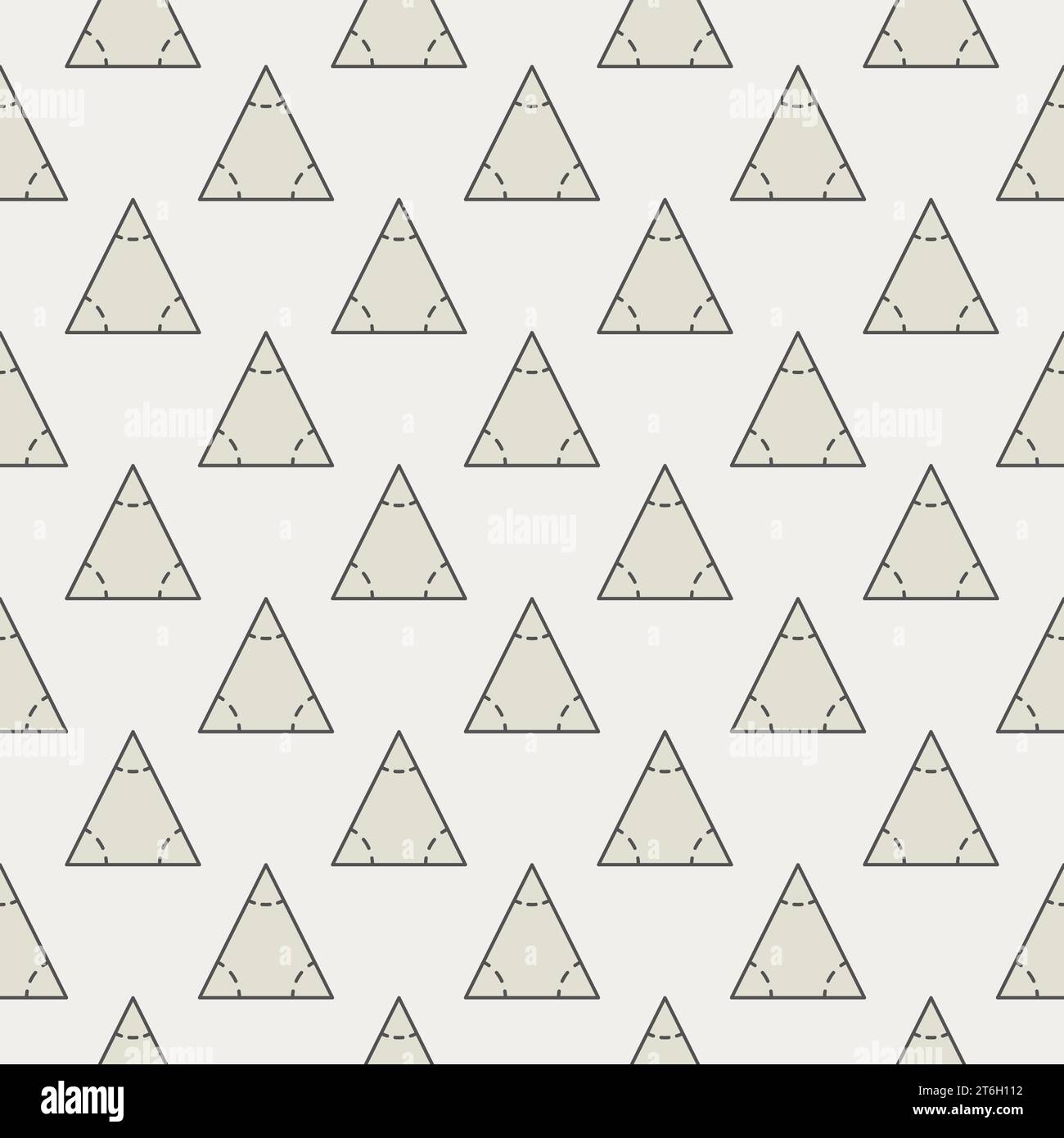Geometrical Triangle vector colored seamless pattern. Geometry Education concept background Stock Vector