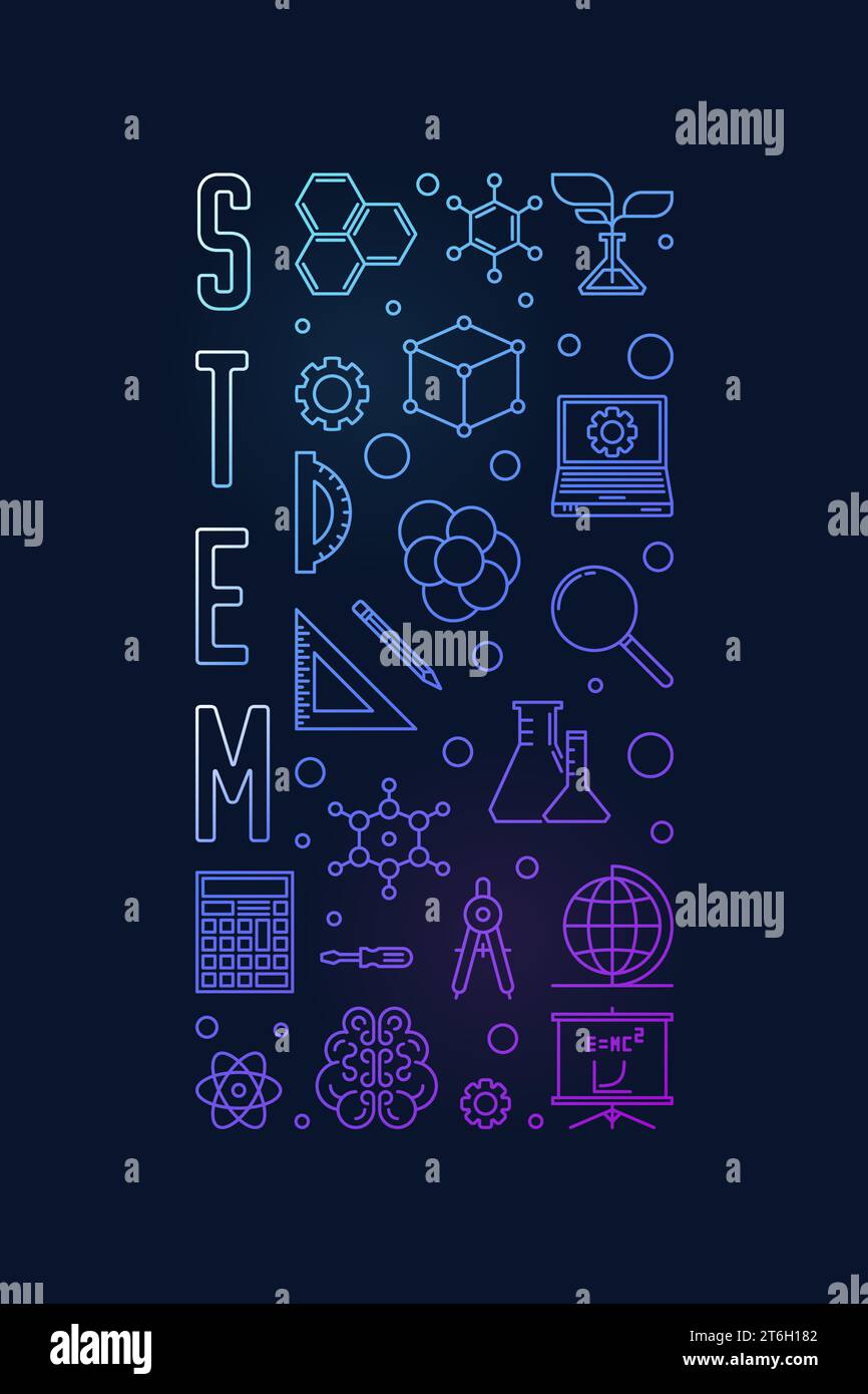 STEM - Science, Technology, Engineering and Mathematics vector concept ...