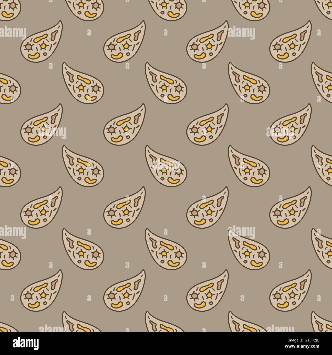 Bacteria or Microbe vector Infusorium concept colored seamless pattern Stock Vector