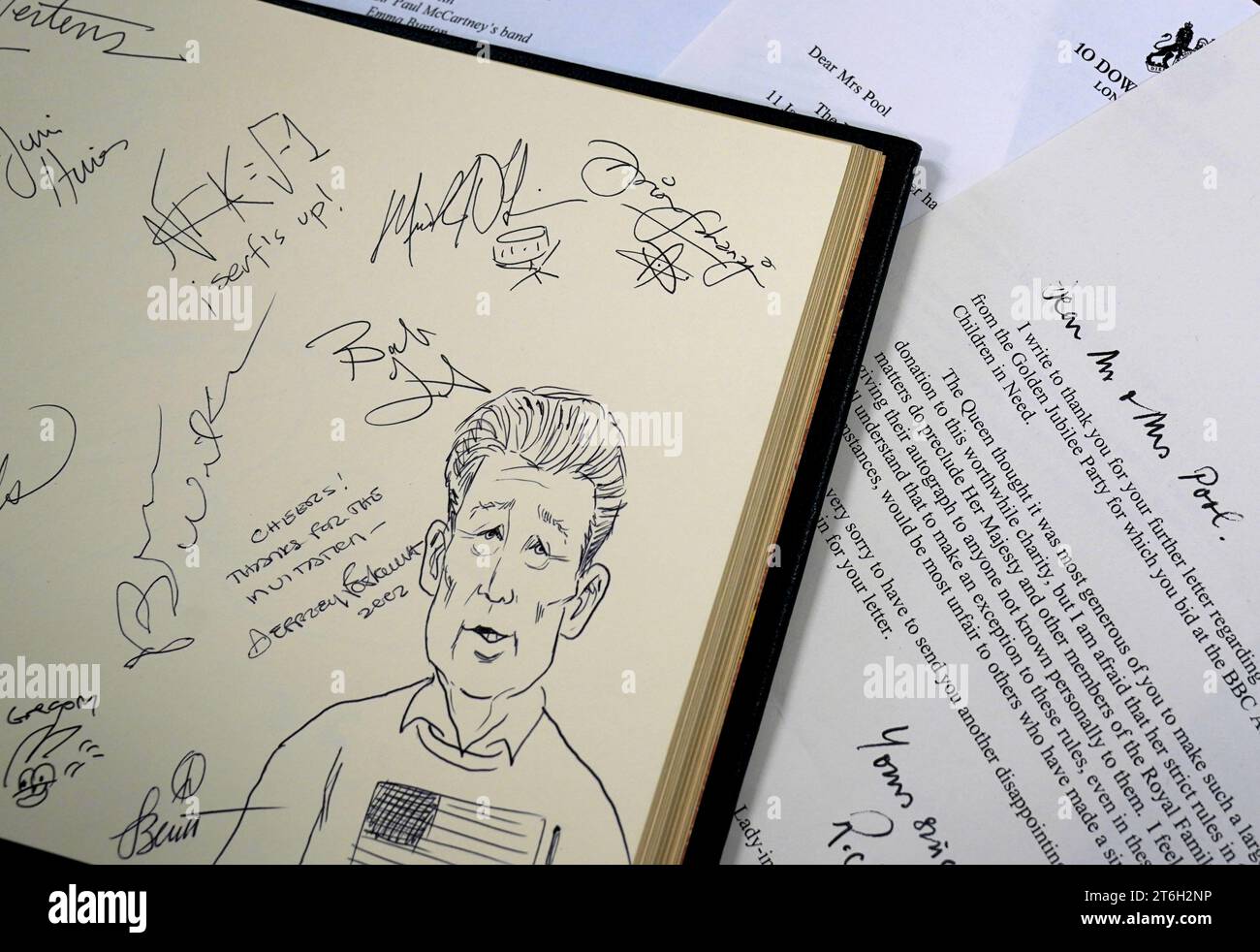 A view of the signature and drawing of Brian Wilson featuring in an
