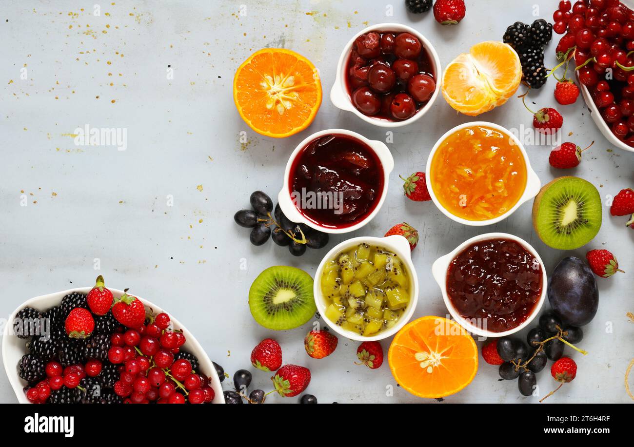 Kindsof Jam Different types of homemade jams hi-res stock photography and images ...