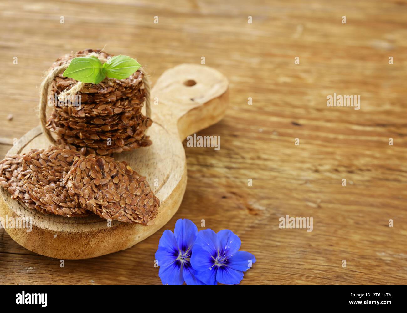 healthy eating flax seed crackers Stock Photo - Alamy